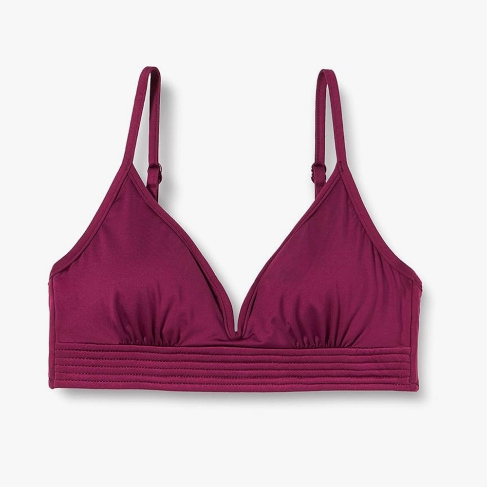 Seafolly sea folly quilted triangle bikini bralette bra top Plum Bralette NWOT